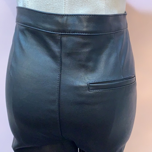 NWOT H&M DIVIDED BLACK SOFT FAUX LEATHER SKINNY STRAIGHT-LEG PANTS - Picture 5 of 6